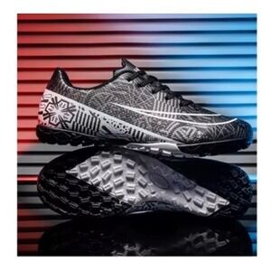 Athletic Cleats Black White Graphic Pattern Turf Shoes US
Women's 5, Kids 3-3.5